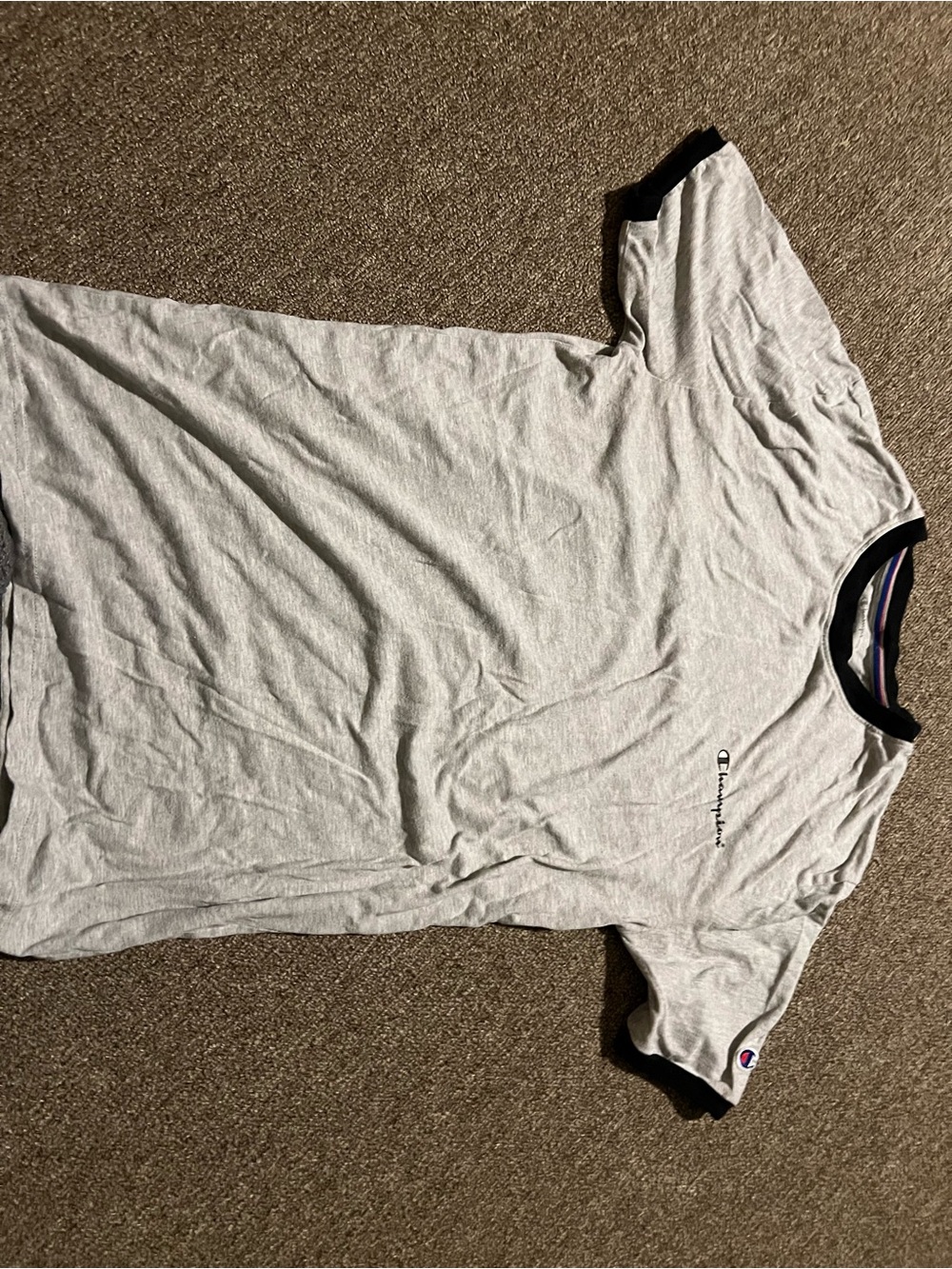 Champion Light Gray Tee with Black Trim
